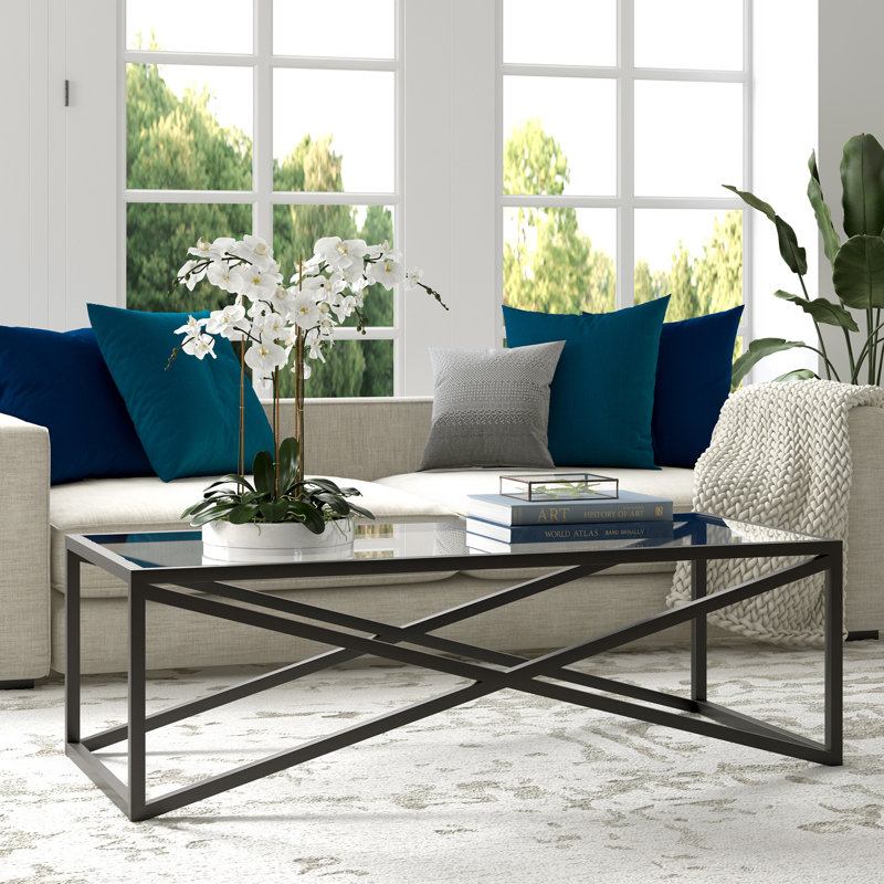 Calix Cross Legs Coffee Table, Black
