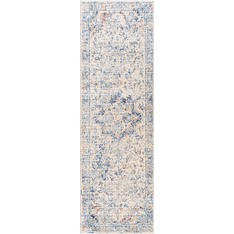 Randall Oriental Ivory/Blue/Rust Area Rug, Runner 2'5" x 8'