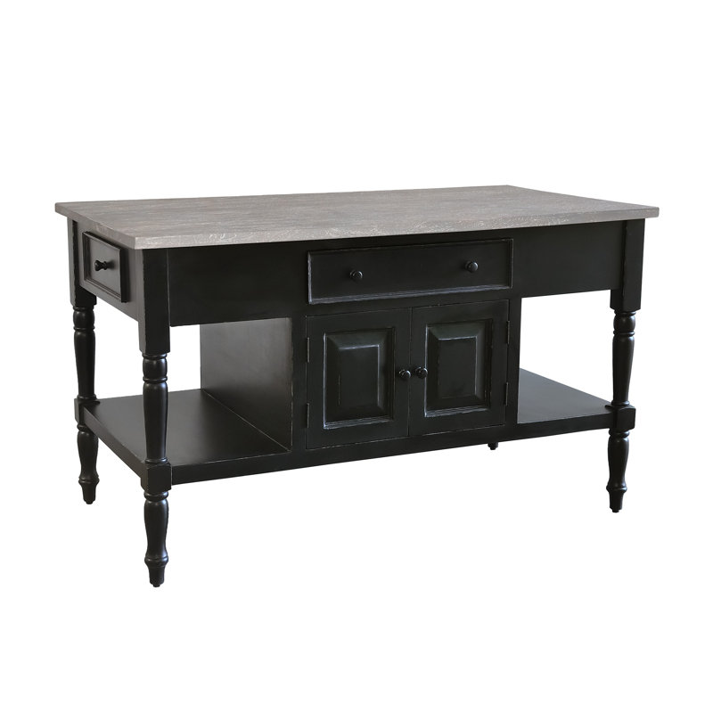 Brookstonval Solid Wood Kitchen Island - Thumbnail 3