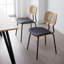 Modern Rattan Dining Chairs Upholstered Faux Leather Dining Room Chairs with Rattan Backrests and Metal Legs Armless Kitchen Chairs for Dining Room-1403943935-1574143915