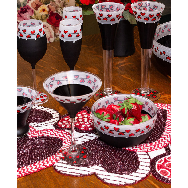 Hearts & Vines 9 oz Martini Glass