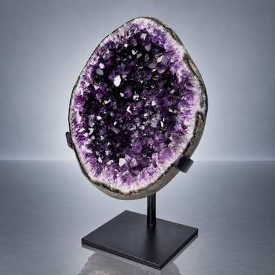 Deep Purple Brazilian Amethyst Geode on Custom Stand | 9.6 lb Luxury Decor