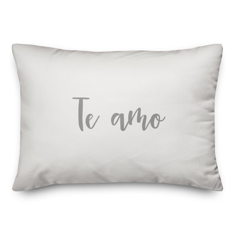  Coussin Te Amo, Gris / blanc