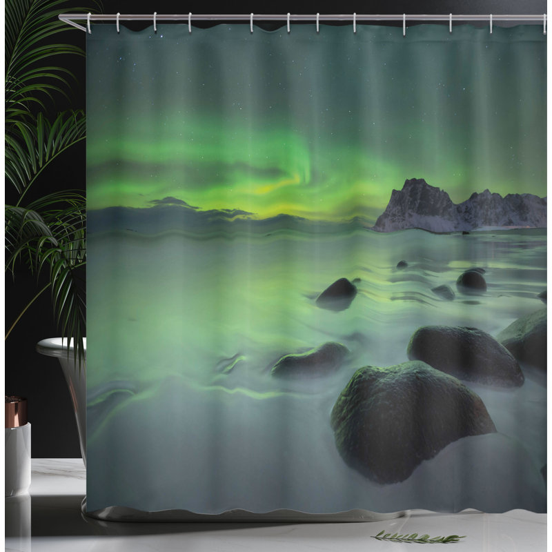 Shower Curtain with Hooks Included, 75"H x 69"W