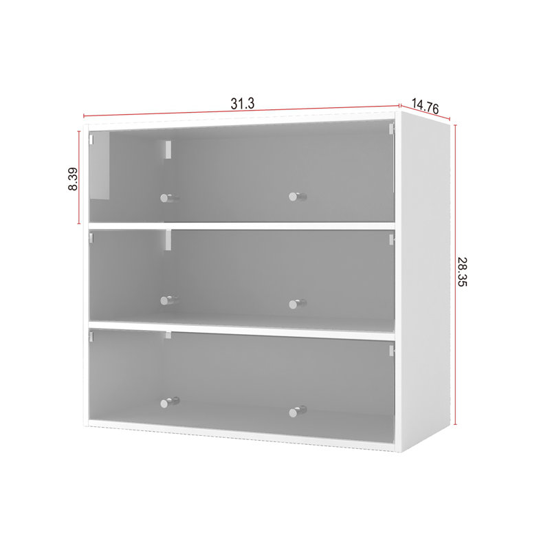 Shoe Storage Box, Wooden Stackable Shoe Box With Glass Door, Shoe Organizer Storage Box With RGB Led Light, Shoe Storage Bin For Display Sneakers