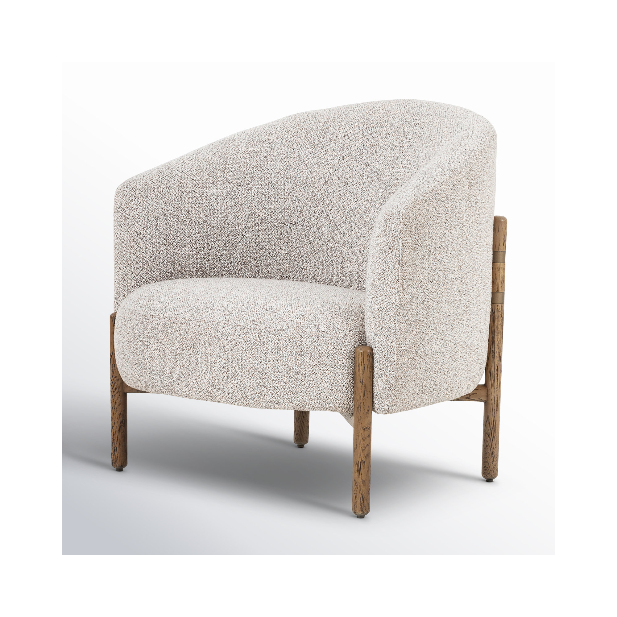 Beton Upholstered Barrel Chair, Astor Stone Polyester