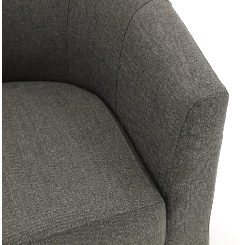 Gammill 31.5" Wide Polyester Barrel Chair, Charcoal Polyester Blend