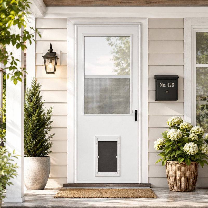 Écran rétractable 32 "x 80" Highview avec porte de tempête Low-E et poignée, L 32 po x H 80 po