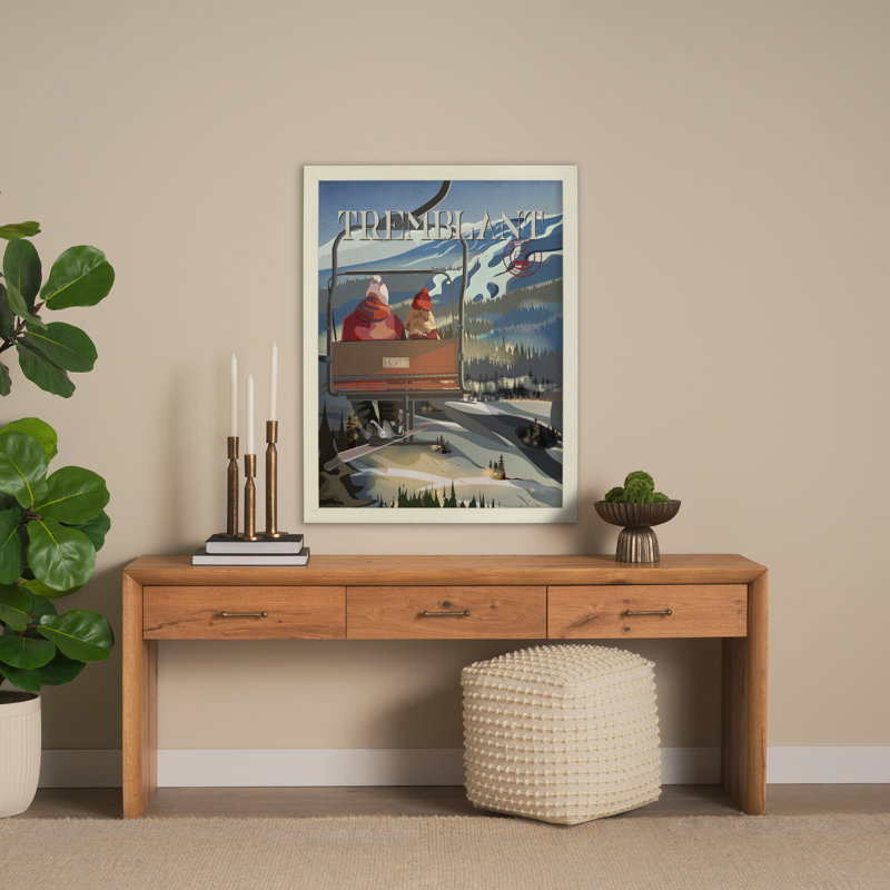Série d'art «Go Go Canada» de Québec, H 43 po x l 33 po x P 1,5 po, Cadre photo brun simple, Sans mat