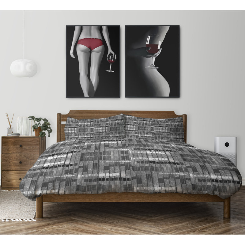 Twill Geometric Shapes Duvet Cover, Twin Duvet Cover + 1 Standard Pillowcase