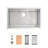 Stainless Steel Kitchen Sink 30"X19" Undermount, Single Bowl With Cutting Board, Colander, Finish, Effective Drainage System 304 To Scratches, Brushed Look