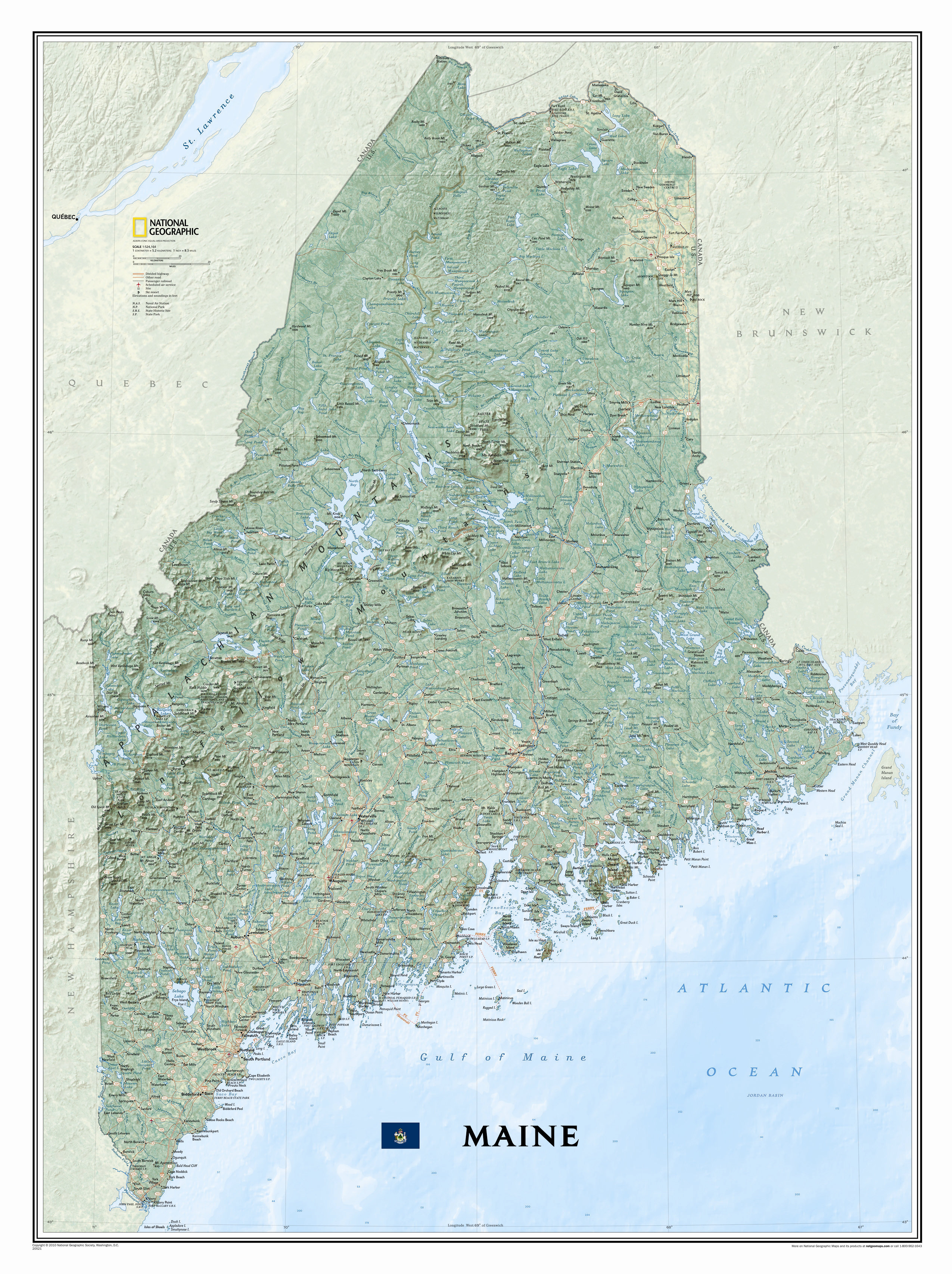 National Geographic Maps Maine State Wall Map & Reviews | Wayfair