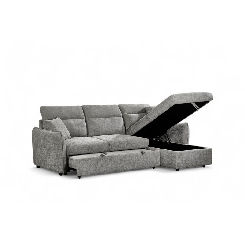 4 Seater Sofa Bed, Right Hand Facing, Grey