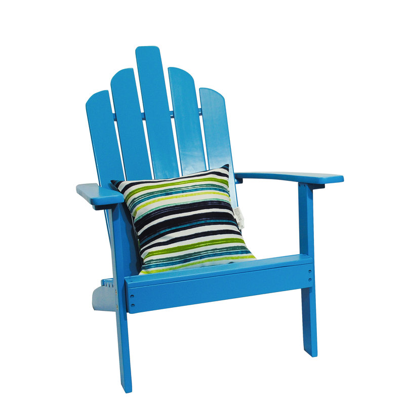 Chaise Adirondack en bois massif Ivania, Turquoise