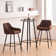 Vintage Suede Bar Stools with Armrest