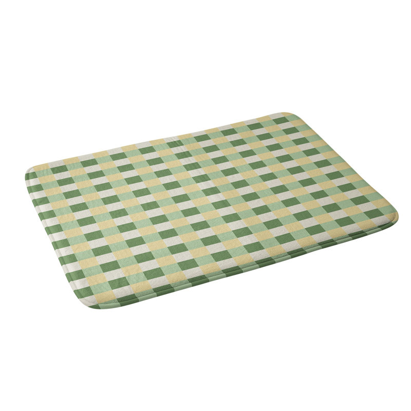 Camilla Foss Folktale Gingham Memory Foam Bath Mat, Single - 21" L x 34" W