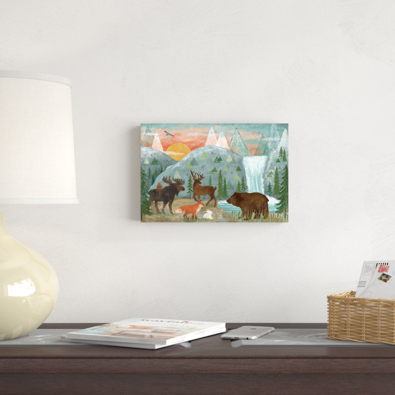 «Woodland Forest I» par Véronique Charron - peinture sur toile tendue, H 8 po x l 12 po, Toile tendue, Sans cadre