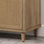 Meuble-lavabo avec lavabo SMC, grande armoire de rangement moderne avec tiroirs à fermeture en douceur et portes en rotin, boutons en métal argenté et 5 pieds en pin-1819227624