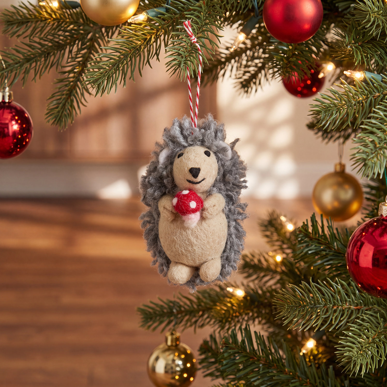 Felted Festive 5'' Handmade 100% Wool Animals Hanging Figurine Ornament