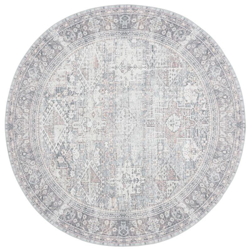 Raoof Performance Machine Washable Southwestern Rug, Round 6'