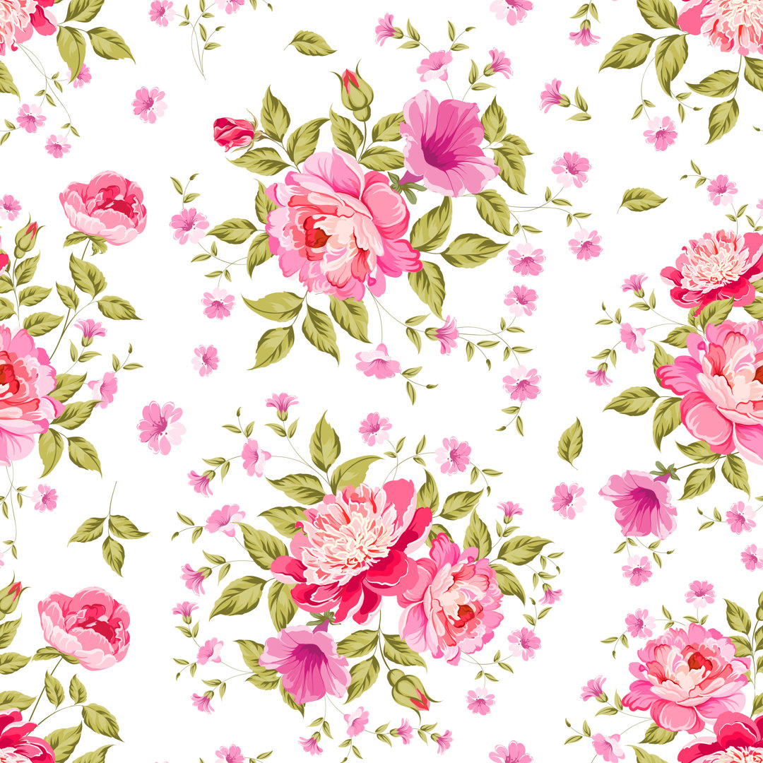 Leinwandbild Peony Pattern von Kotkoa