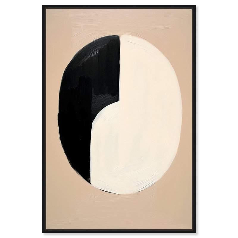«One Coin Retro Abstract Wall Art» par Notoriart, Cadre noir, H 16 po x l 11 po
