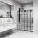 Elan 68-72" W x 74" H Sliding Frameless Shower Door with 3/8" Grid Clear Glass