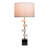 Transitional Marble Table Lamp with Drum Fabric Shade, Decorative Lighting for Living Space