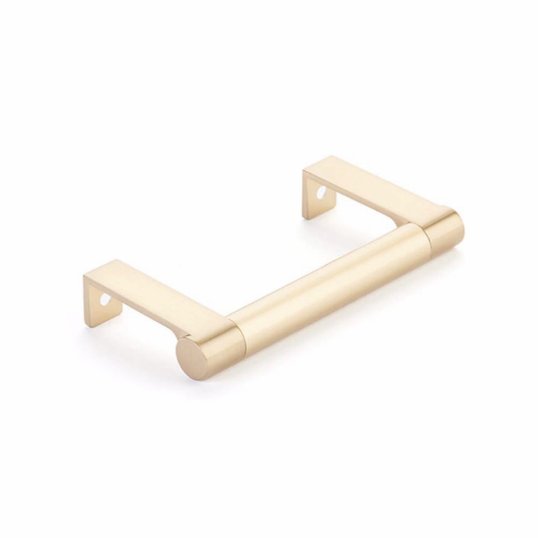 Emtek Select Cabinet Edge Pull 3-3/4in cc, Round Stem & Smooth Pull, Polished Chrome