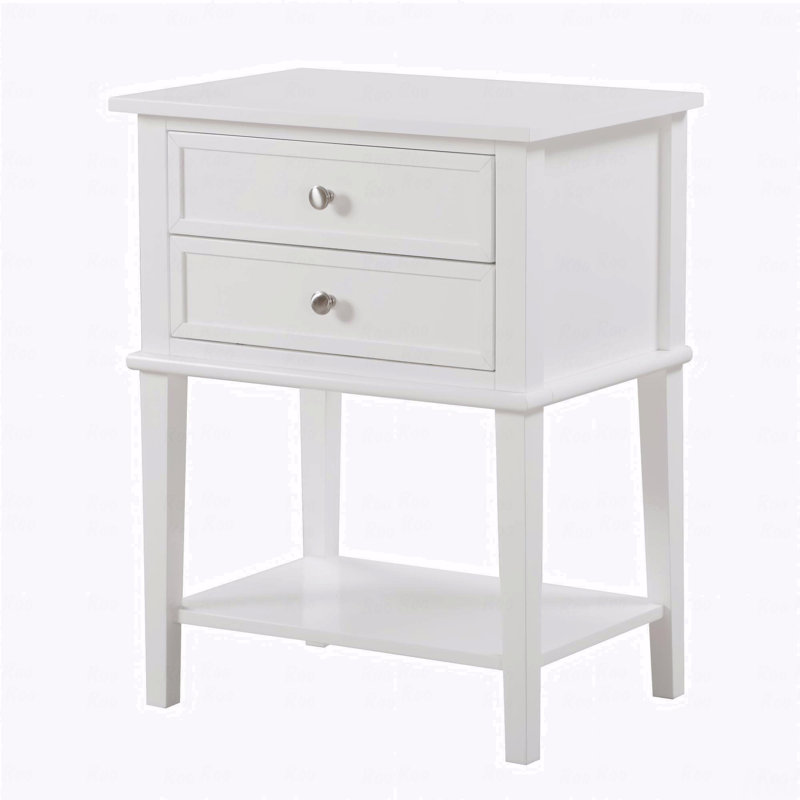 Table de chevet élégante et contemporaine, Blanc