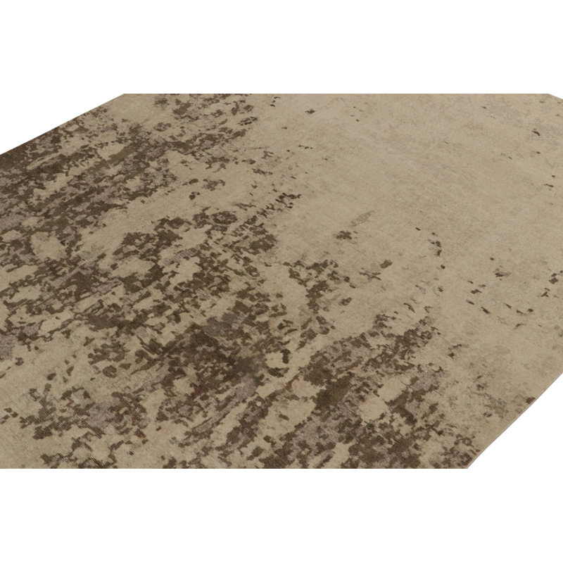 Distressed Homage Hand Knotted Wool Abstract Area Rug, Rectangle 13' x 19'