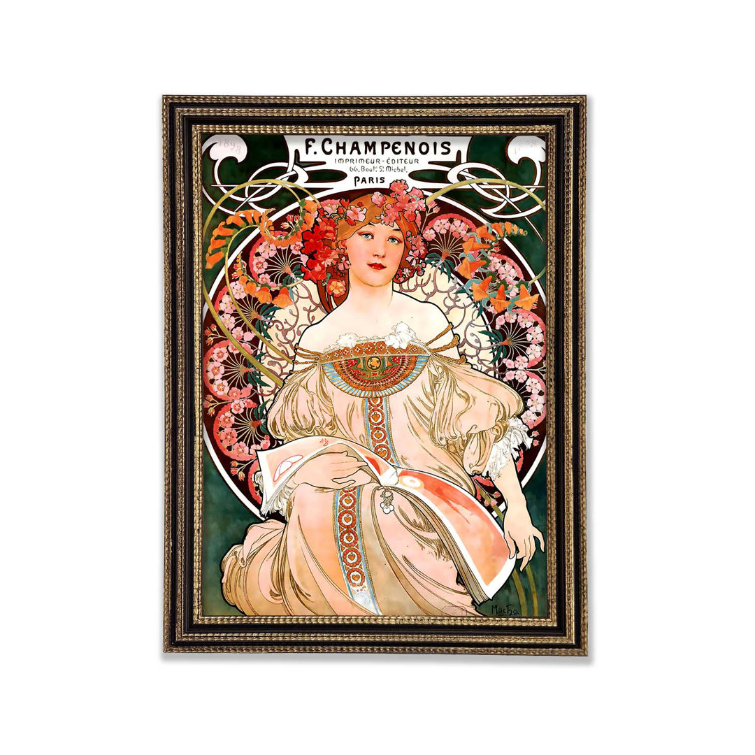 Alphonse Mucha Champenois Gerahmter Druck