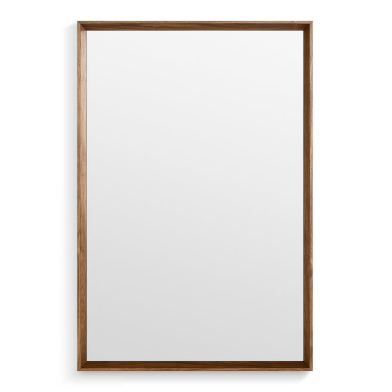 Mode Rectangle Solid Wood Mirror, Walnut