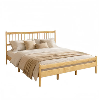 Timberveil style campagnard avec tête et pied de lit à lattes en bois de pin