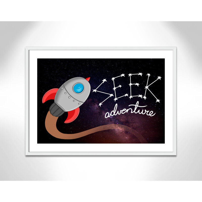 Seek Adventure 1, impression sur papier, H 24,5 po x l 34,5 po x P 1,18 po, Encadré de boîte blanc
