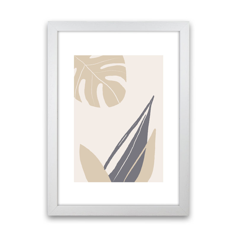Mila Plant Leaf N21 by Pixy Paper - Print, 84cm H x 59.4cm W x 3cm D, White Framed