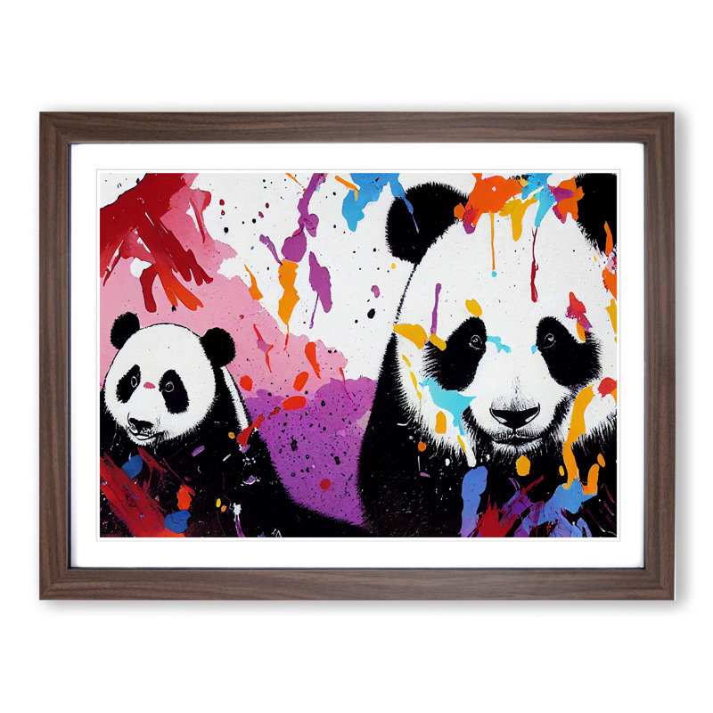 XH1022-6781X Panda Splash Vol.1 Abstract - Single Picture Frame Print, 34cm H x 46cm W x 2cm D, Walnut
