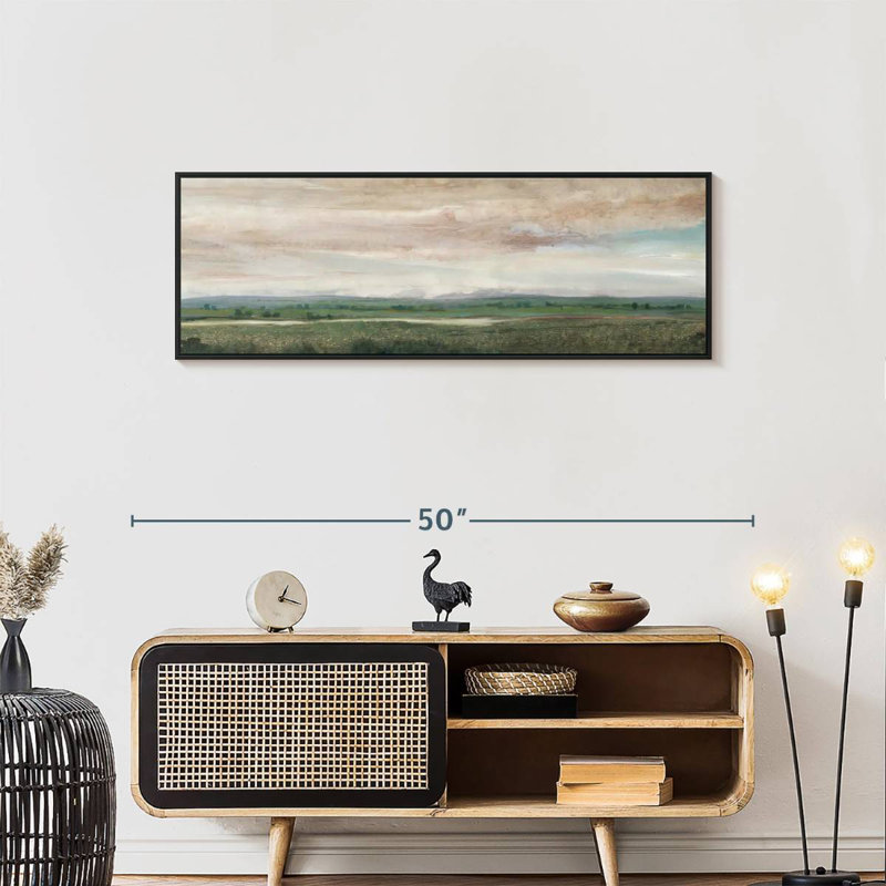 Sky Line II, 43 po x 15 po, Cadre flottant noir