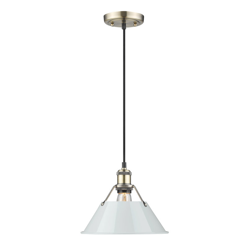 Weatherford 1 - Light Pendant, Aged Brass, 130" H x 10" W x 10" D, Dusky Blue
