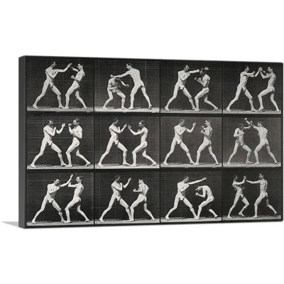 «Two Men Boxing 1887» par Ead vêtementsd Muybridge, impression sur toile tendue