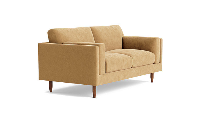 Skinny Fat Loveseat (70"), 70" W, Performance Velvet - Nutmeg