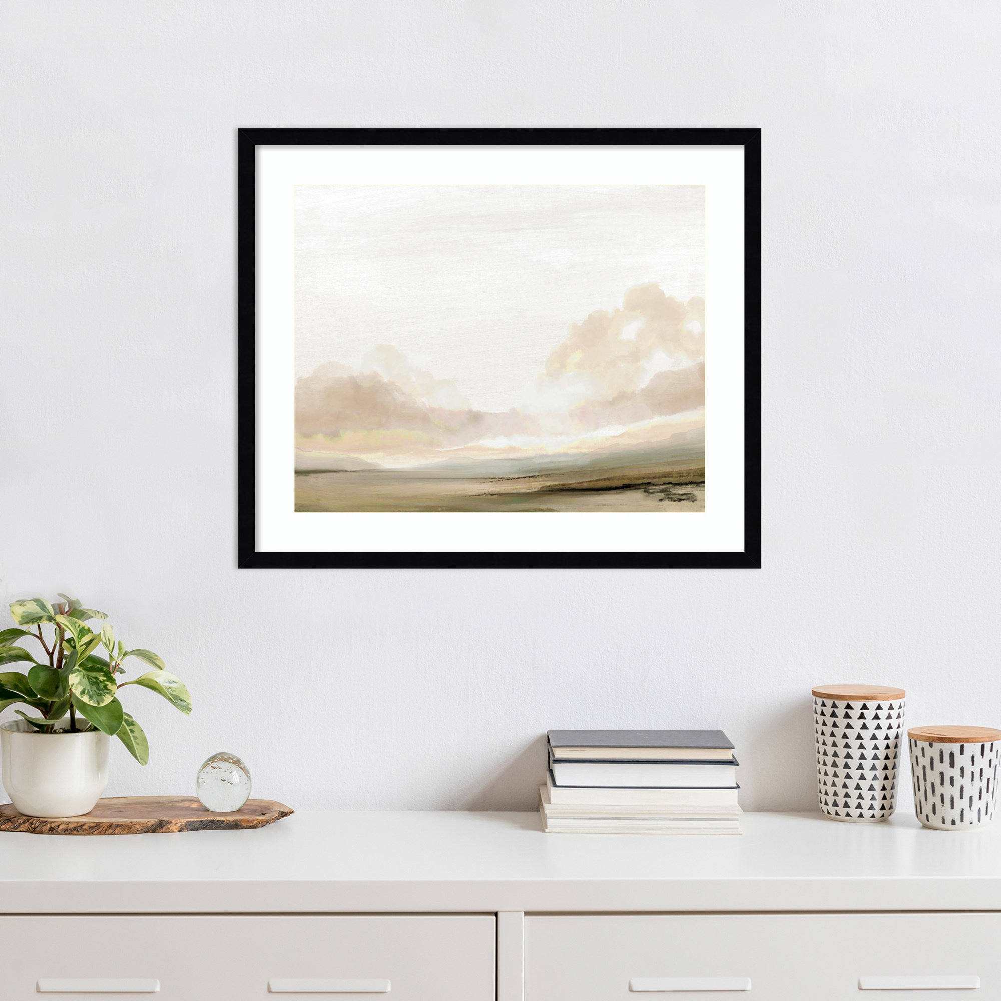 Southern Landscape by Dan Hobday, Black, 21" H x 25" W x 1" D