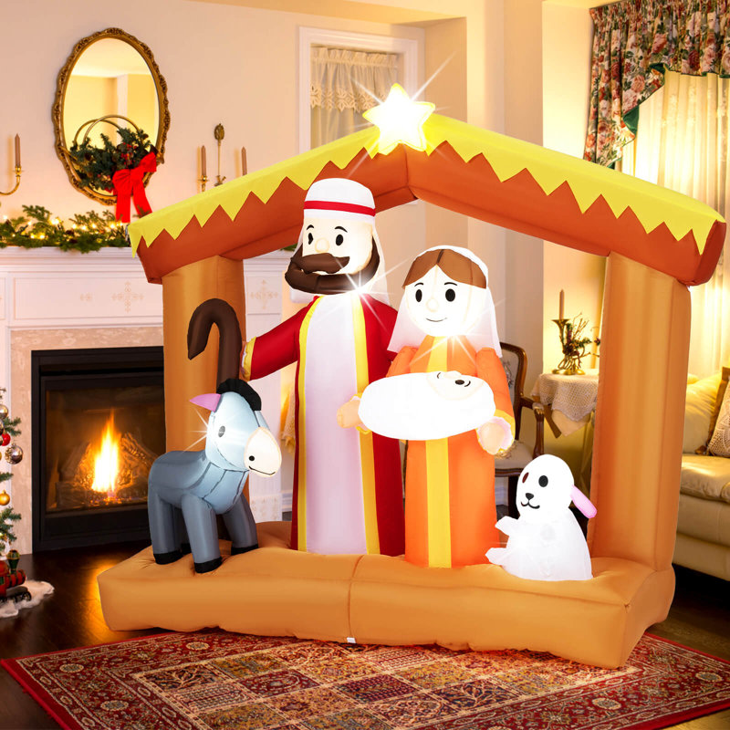 Décoration de crèche de Noël gonflable 6 pi avec lumières DEL intégrées