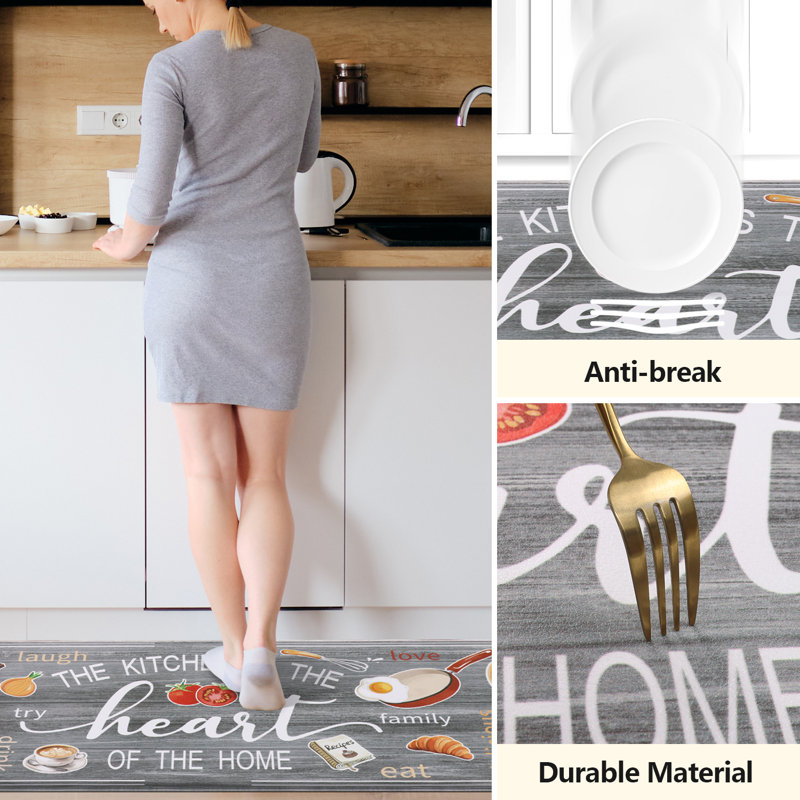 Farmhouse Anti-fatigue Kitchen Mats, Gray