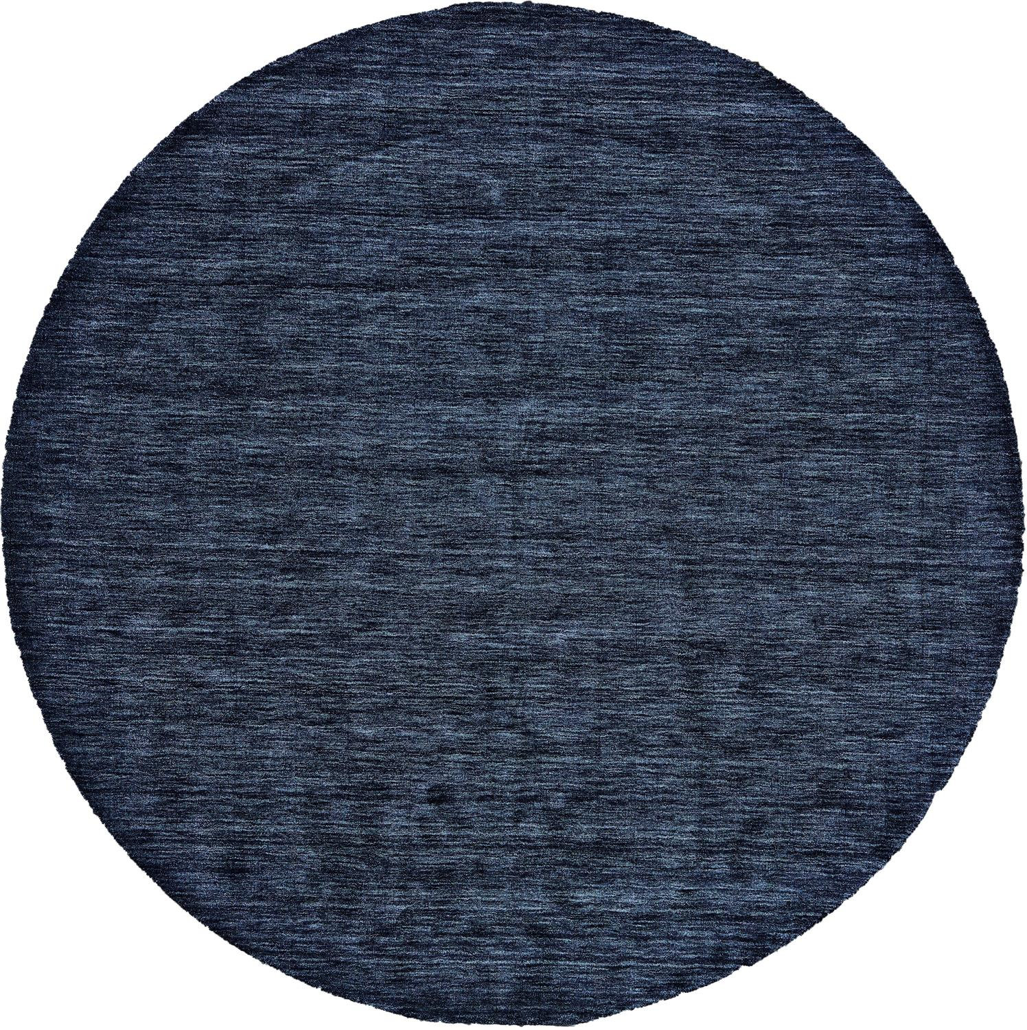 Kaden Hand-Woven Wool Shag Rug, Round 10', Blue