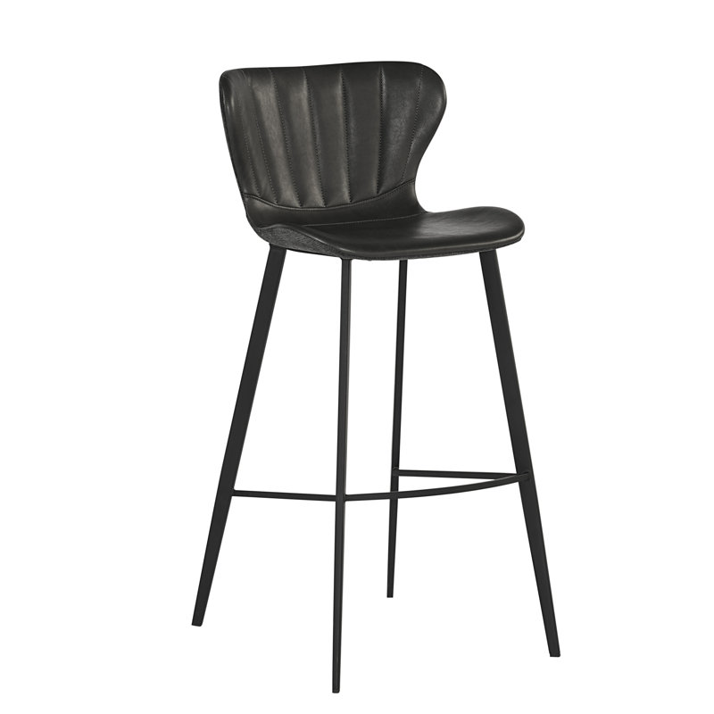 Arabella Barstool - Bravo Portabella / Polo Club Kohl Grey, Bar Stool (30" Seat Height), Black