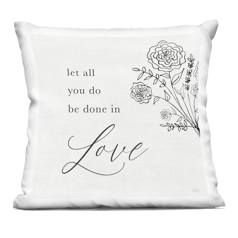 Coussin décoratif "All Things Through Christ", imprimé par Val Rhodes
