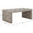 Leominster Classic Coffee Table, Solid Wood with Whitewashed Kubu Rattan Texture for Home and Office