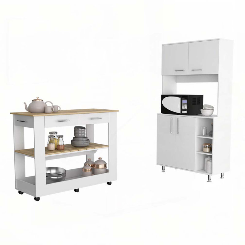 Ensemble de cuisine 4 pièces 2 tiroirs 2 pièces Nadina