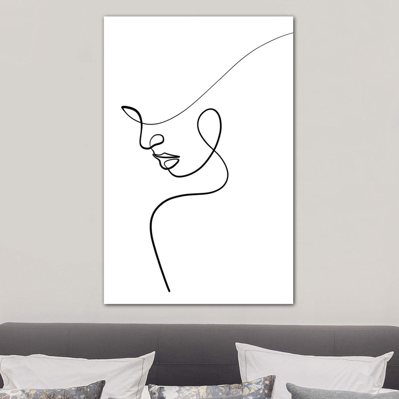 One Line Woman by Dane Khy - Wrapped Canvas Print, 101.6 cm H x 66.04 cm W x 1.91 cm D